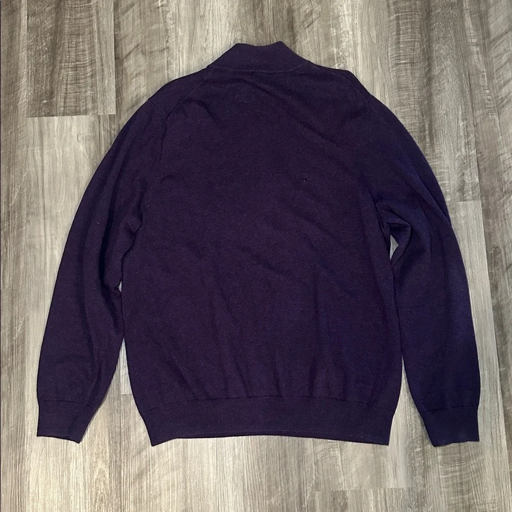 Jos. A. Bank Traveller Deep Purple Quarter Zip Pullover Sweater - 2XLT - Picture 3 of 7